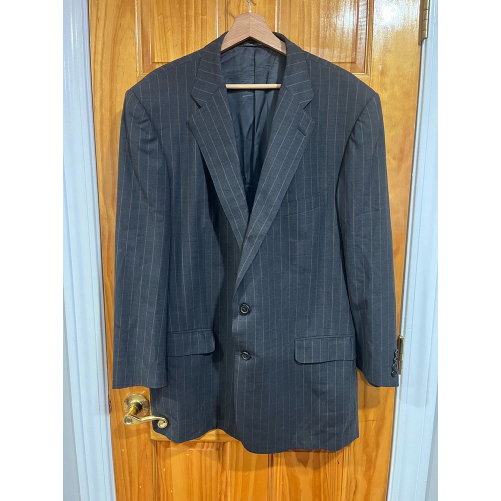 High Performance Ermenegildo Zegna Grey Wool Striped 2 Button Suit Coat Blazer